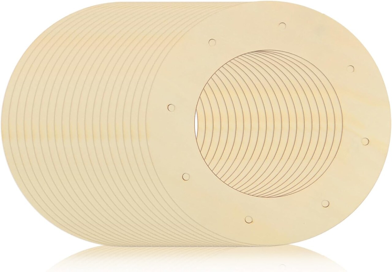 20PCS 10 Inch Wooden Wreath Frame, 2.5mm Thickness Wood Wreath Rings for Crafting, Unfinished Wooden Wreath Frame for DIY Beautiful Floral Arrangements, Home Decor, Christmas and Easter Crafts